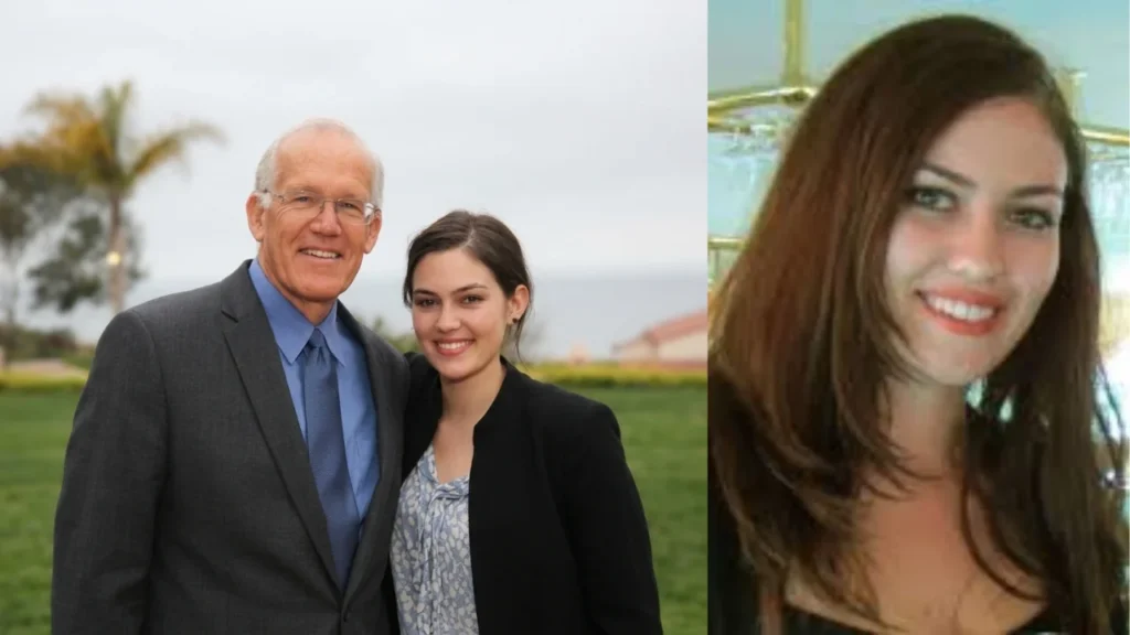 Susannah "Suzy" Merry Hanson, daughter of Cara Webb Hanson posing with her father Victor Davis Hanson.