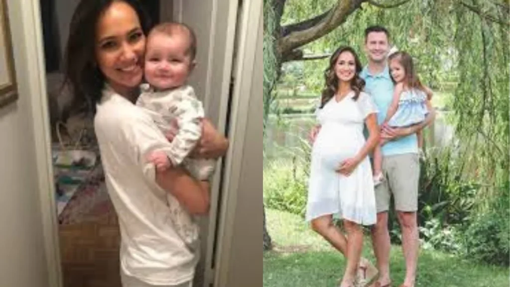 Lydia Hu with her husband Craig Haughton and their children in a family moment