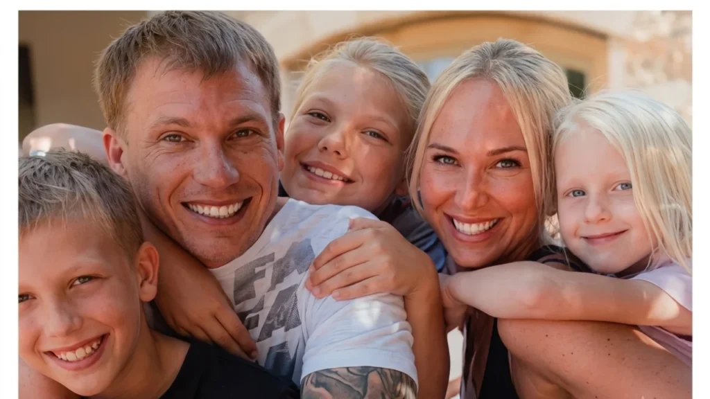 Jason Williams and Denika Kisty with their children, highlighting their private family life in Florida.