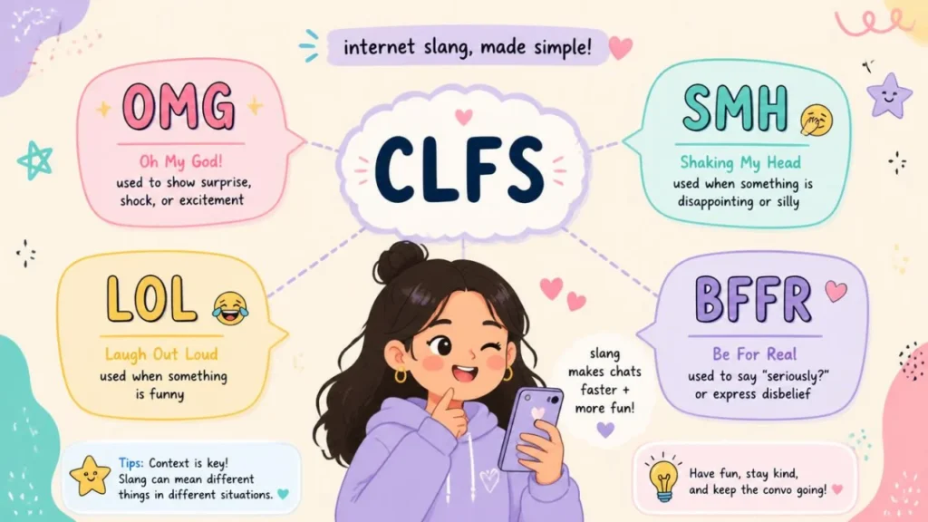 Illustration showing what CLFS means in text messages and Instagram Close Friends.