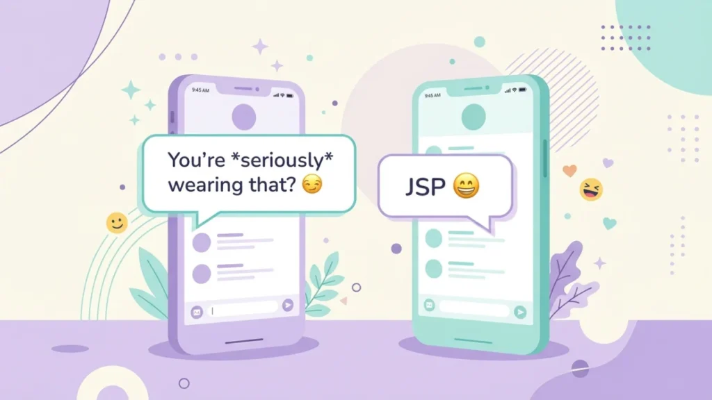 JSP meaning in text shown through a playful phone conversation example